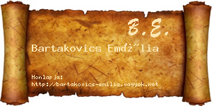 Bartakovics Emília névjegykártya